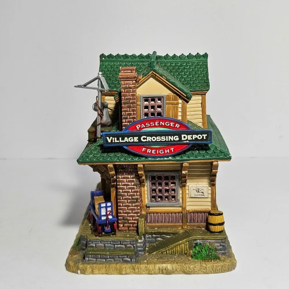 Lemax Signature Collection Village Crossing Depot Illuminated Train Station Box